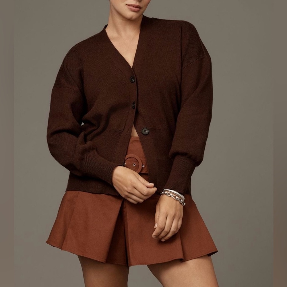 Pilcro Brown Textured Cowl Neck Sweater